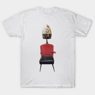 Vintage Retro Barber Hair Dryer And Chair T-Shirt